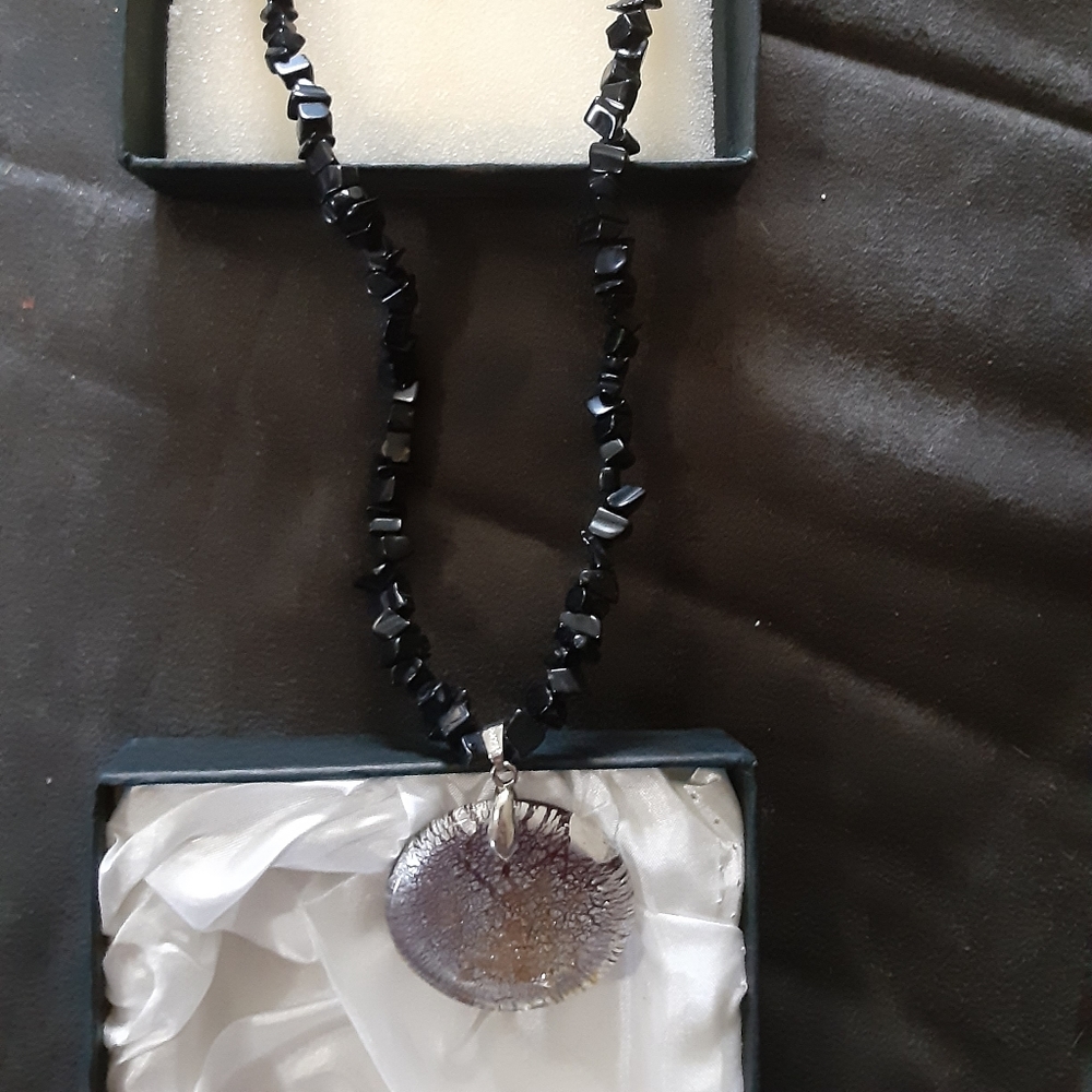Glass necklace very hippy bohemian
